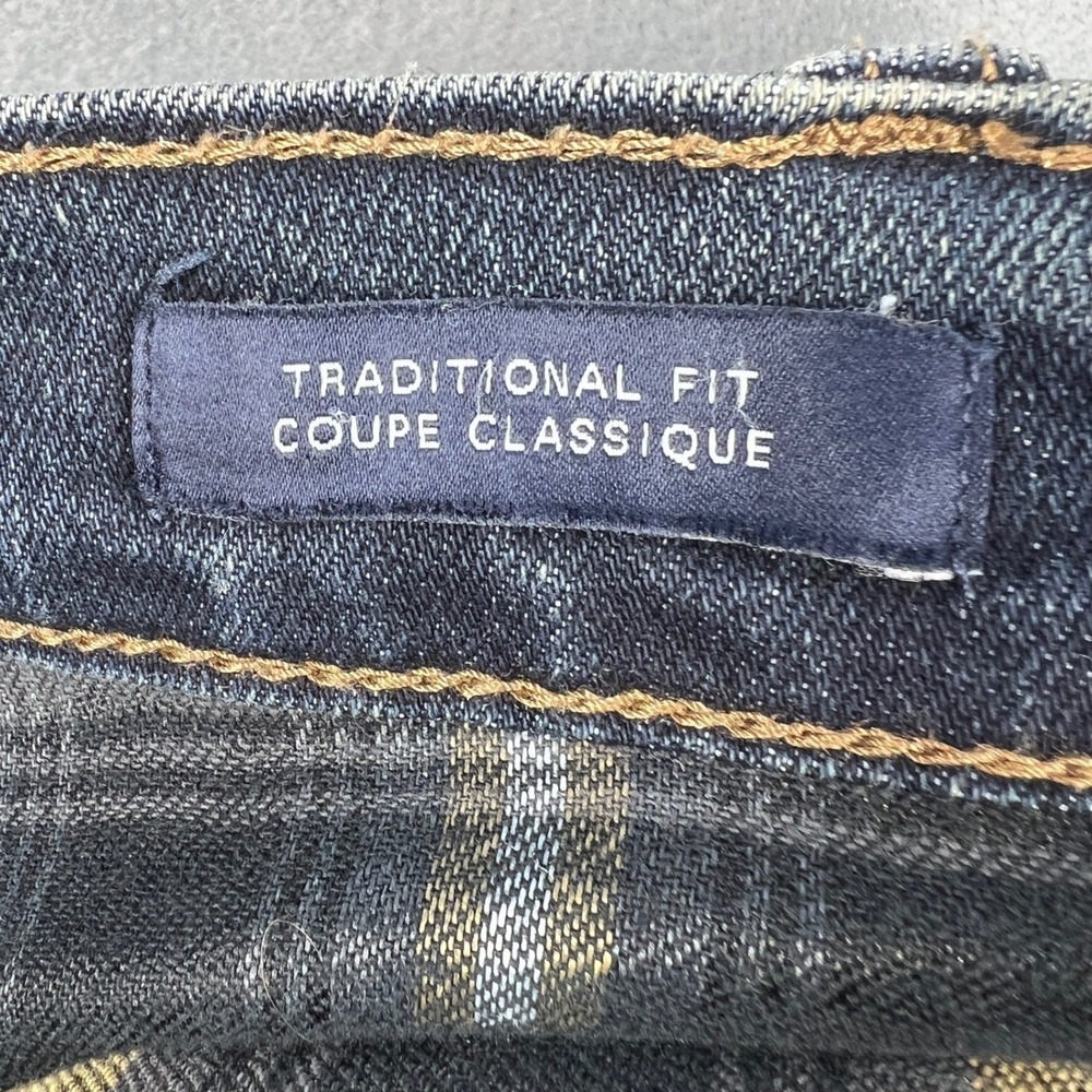 Lands End Blue Flannel Lined Traditional Fit Denim Jeans Mens 32x29 - Picture 6 of 10